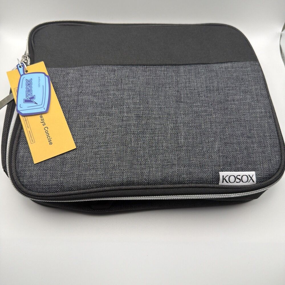 Kosox Lunch Box/Bag 11 x 9 x 3.5 inch Gray/Black Coloring, Insulated, Brand New